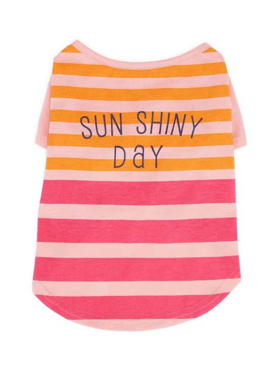 Other - Petco Sun Shiny Day dog puppy small Striped Tee Pink, Orange, Red